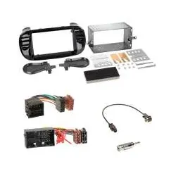 Fiat 500 ab 2012 Einbauset 2-DIN Doppel DIN Radioblende piano / klavierlack s...