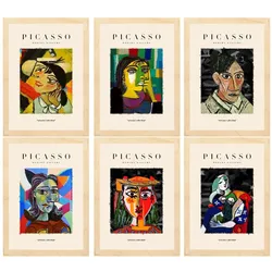 POSTER Set Mit 6 Illustrationen Von Pablo Picasso Dunkel A3 Rahmen Aus Hellem Holz