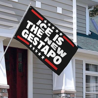 „Fuck Ice"-Wandteppich mit Flagge, kein Mensch ist illegal, Abschaffung der ICE-Kundgebung, 90 x 150 cm, Polyester-Wandbehang für Schlafzimmer, Studentenwohnheim, Outdoor-Dekoration für Proteste