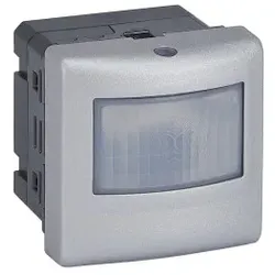 Legrand 079258A MOSAIC 3-Leiter Bewegungsmelder, 170°, 500W LED, Farbe: Aluminium