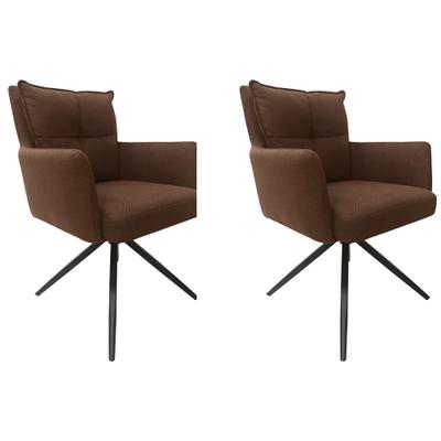 Esszimmerstuhl OTTO HOME "Chiani", braun (mocca, schwarz, mocca), B:62cm H:90cm T:58cm, Stoff, Stühle, Esszimmerstuhl, 180 Auto Rückkehr, gepolsterte Rückenlehne, Armlehne und Sitzfläche