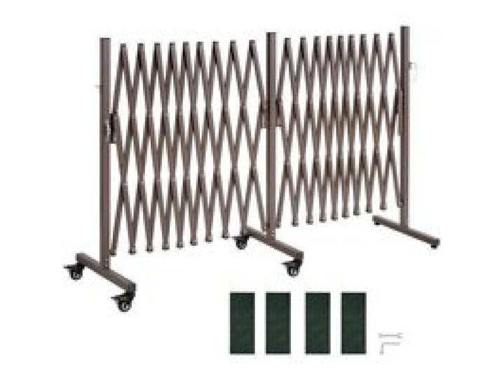 VEVOR Barrière de Sécurité Extensible Double Barrière Accordéon 6 m Clôture Pliable pour Terrasse, Jardin, Escaliers, Intérieurs, en Métal, Portable et Mobile, avec Roulettes Verrouillables, Marron