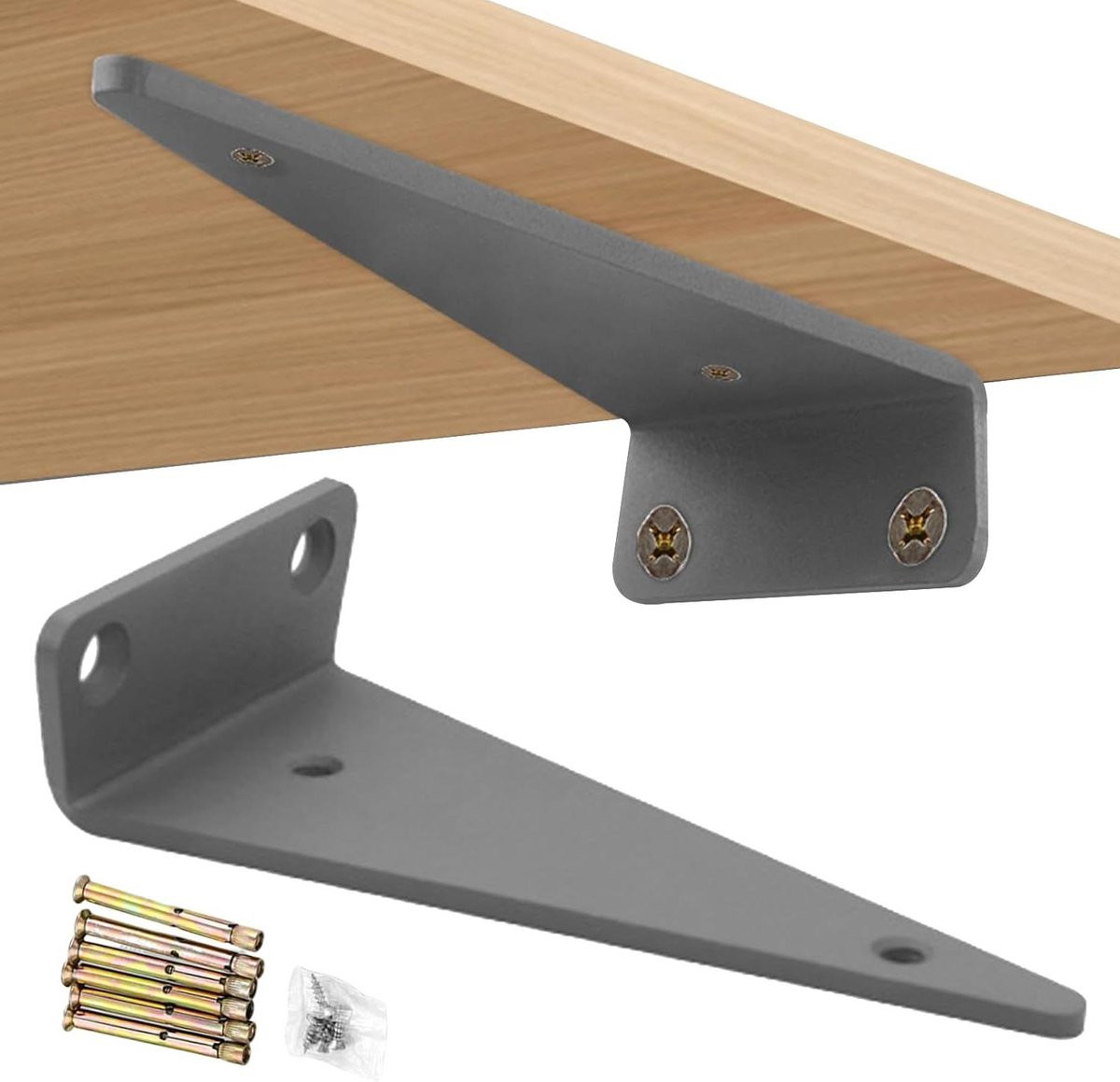 Zwarte robuuste ijzeren zwevende plankhouders voor opbergen - 15 of 20 cm