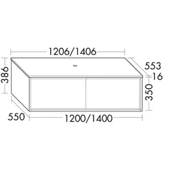 Burgbad Konsole +Waschtischunterschrank Uomo Preisgruppe 2 386x1206x553 Sandstein Solid Matt SHPL121F7462