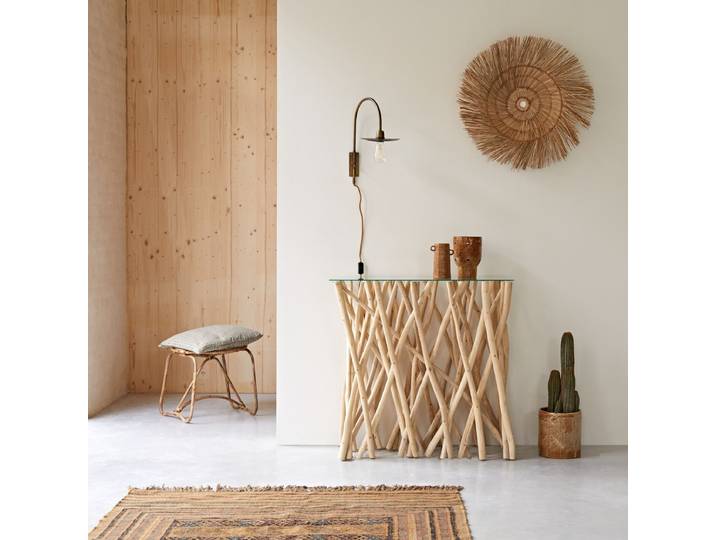 Konsole aus massivem Teakholz Driftwood - Natur - Teak