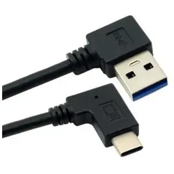 DLH Cable USB-A vers USB-C coude 1m (1 m, USB 2.0, USB 3.2 Gen 1), USB Kabel