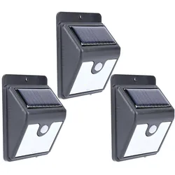 Casativo, Fassadenbeleuchtung, 3er-Set LED-Solar-Wandstrahler mit Bewegungssensor, 50 Lumen, IP44 (IP44)