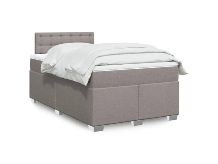RJPLMFV Lattenrost mit Matratze, Taupe, 120 x 200 cm, Polyestergewebe Individuelle Taschenfedern, individuelle Unterstützung, abnehmbarer Bezug, waschbar, stabile Füße, Kopfteil inklusive