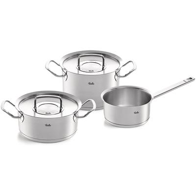 Topf-Set FISSLER "ORIGINAL-PROFI COLLECTION Edelstahl-Topfset", silber (silberfarben), Töpfe, mit breitem Schüttrand, Kaltmetallgriffen. Made in Germany