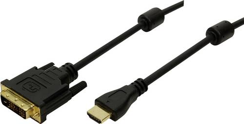 LogiLink HDMI / DVI Adapterkabel HDMI-A Stecker, DVI-D 18+1pol. Stecker 3.00 m Schwarz CH0013 HDMI-Kabel