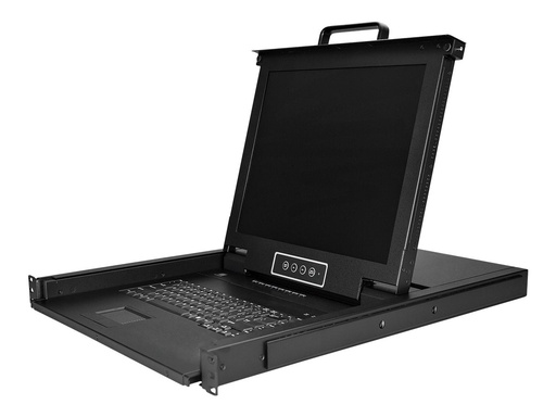 StarTech.com 8 Port Rack KVM Konsole mit 1,8 m Kabeln - US Tastatur(QWERTY), Integrierter KVM Switch mit 17" LCD Monitor - 1HE LCD KVM Konsole - OSD KVM - 50.000 MTBF - USB + VGA(RKCONS1708K) - KVM-Konsole mit KVM-Switch - 8 Anschlüsse - USB - 43.2 cm (17") (RKCONS1708K)