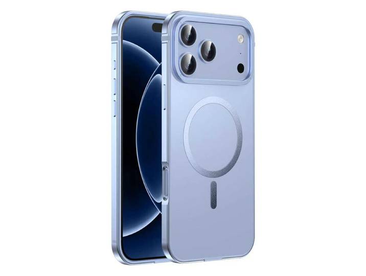 IM-CHEN Coque iPhone 18Promax, Compatible 17promax Cadre en Alliage, Couleur Originale, Version Magnétique MagSafe, Bleu Ciel, 1 Pièce