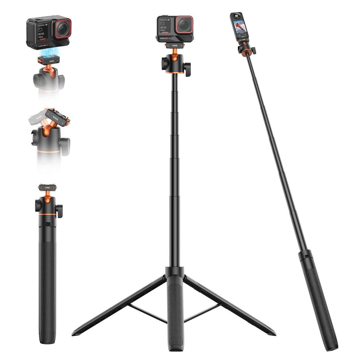 Vrig Statyw Selfie Stick Kijek Grip 3w1 Magnes Do Insta360 X5 X4 Air Ace Pro 2 / Ac-104 / Sku: A0324 (74687145)