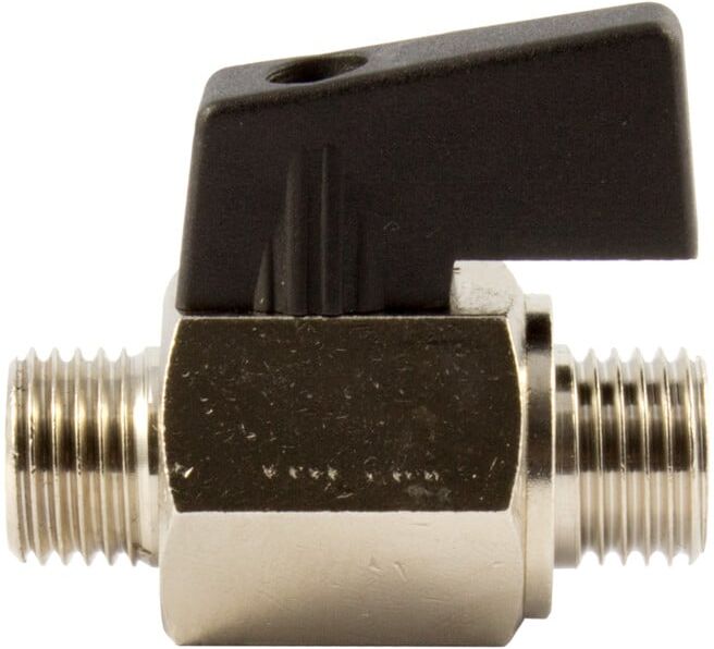 Riegler Mini-vanne à bille, surface lisse, MS nickelé, G 1/4 M, DN 8 (375.51)