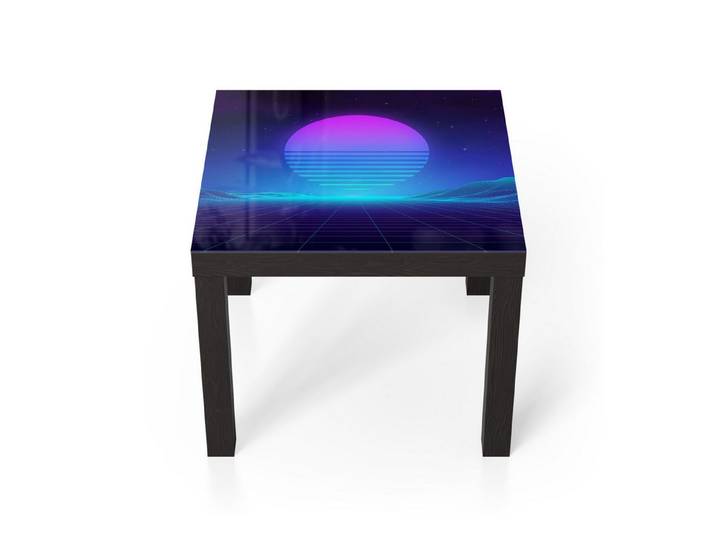 DEQORI Couchtisch 'Neon Sonnenrausch', Glas Beistelltisch Glastisch modern