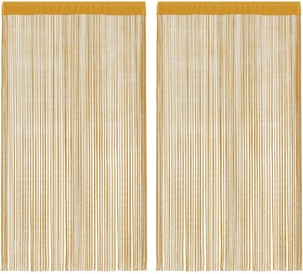 vidaXL Rideaux à fils 2 pcs or 100x250 cm