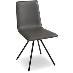 [de]sign & more Stuhl Victoria Leder Grau Charcoal