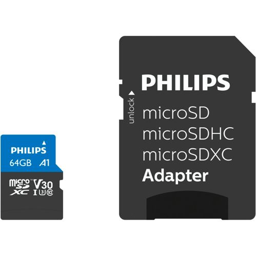 Philips MicroSDXC Card 64GB Class 10 UHS-I U3 incl. Adapter