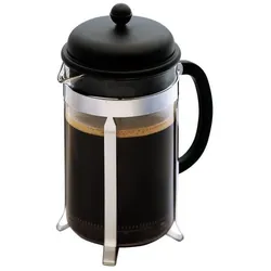 Bodum French-Press-Kaffeebereiter mit Kunststoffdeckel – – Caffettiera – 12 Tassen – 1,5 l, Kaffeebereiter, Schwarz