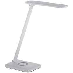 LED Tischleuchte, weiss, kabellose QI-Ladefunktion, Touchdimmer, CCT