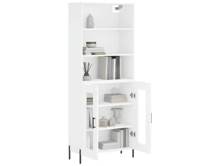 BEL-ACHAT* Buffe haut - Capacité généreuse - Cabinet Vaisselier Blanc 69 5x34x180 cm - Bois d'ingénierie Prom25823740
