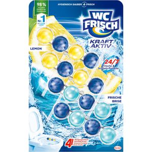 WC-Frisch WC-Duftspüler Kraft Aktiv Lemon &, Frische Brise, Einhänger mit Stein, je 2 Stück