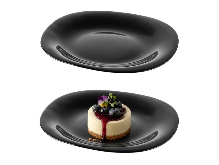 KADAX Assiette à dessert 21,5 cm Assiette à gâteau Noir