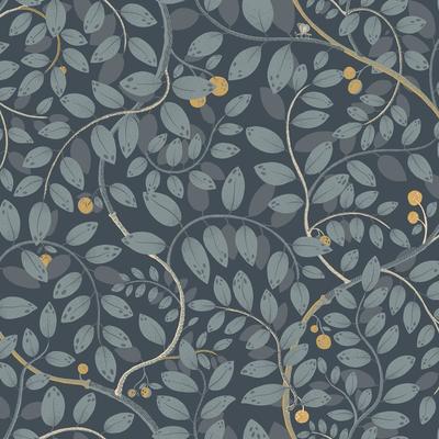 A-Street Prints Kirke Blue Leafy Vines Wallpaper