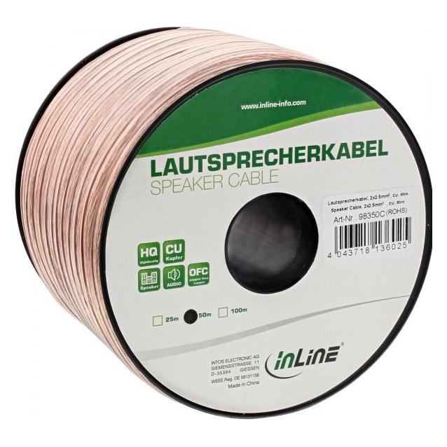 InLine Lautsprecherkabel (50 m, 2.50 mm²) (98350C)