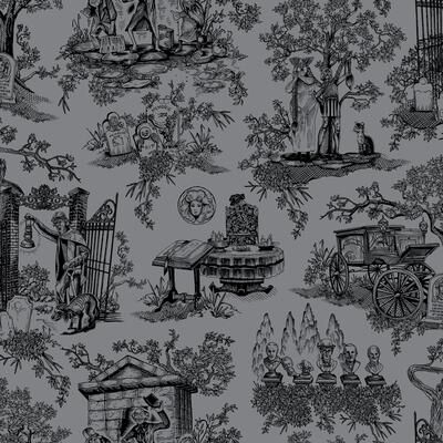 RoomMates Disney Haunted Mansion Toile Black Peel and Stick Wallpaper