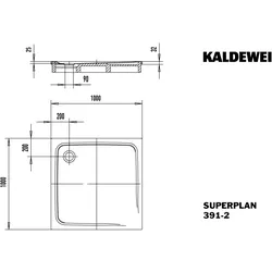 Kaldewei Duschwanne SUPERPLAN mit Wannenträger Mod.391-2, schwarz matt 100,PEFF,m. WT  447048043676