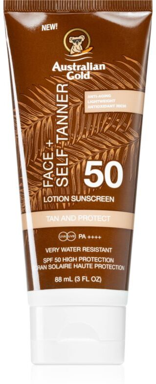 Australian Gold Face + Self Tanner crème auto-bronzante visage SPF 50 88 ml