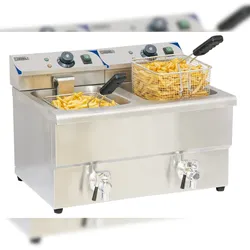 Fritteuse 2 x 8L mit Ablasshahn CFEV82 Casselin