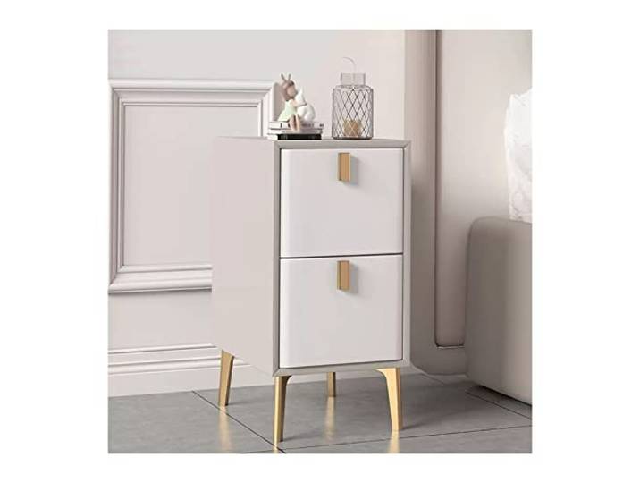 YANG11FAN Vielseitig Nachttisch in eleganter Kunstlederoptik For kleine Räume, Schlafzimmer, Sofaseite(L25xD36xH52cm)