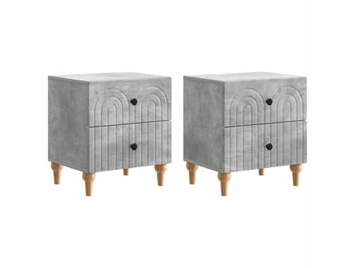 fsahslih Nachttisch 2er Set Betongrau 43x34,5x48 cm Holzwerkstoff Elegantes Nachtkonsolen-Set für Schlafzimmer und Wohnraum. Bietet praktische Schubladen und pflegeleichte Oberfläche.