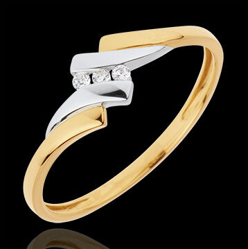 Edenly Ring Trilogie Kostbarer Kokon - Melodie - Gelbgold - 0.04 Karat- 18 Kara