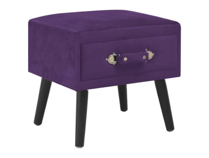 GHVBNMF Nachttisch Samt Dunkelviolett 40x35x40 cm Beistelltisch Schublade Kompakte Nachtkonsole aus Samt und Kiefernholz mit Schublade für Ordnung im Schlafzimmer und Wohnbereich.