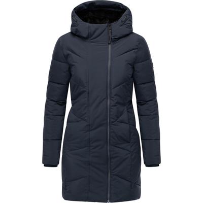 Steppmantel RAGWEAR "Pevilla YOUMODO", Damen, Gr. 6XL (52), blau (navy), Obermaterial: 100% Polyester. Innenfutter: 100% Polyester. Wattierung: 100% Polyester, tailliert Po-bedeckend, eng Strickbündchen, Mäntel Steppmantel, Wasserdichter Damen...