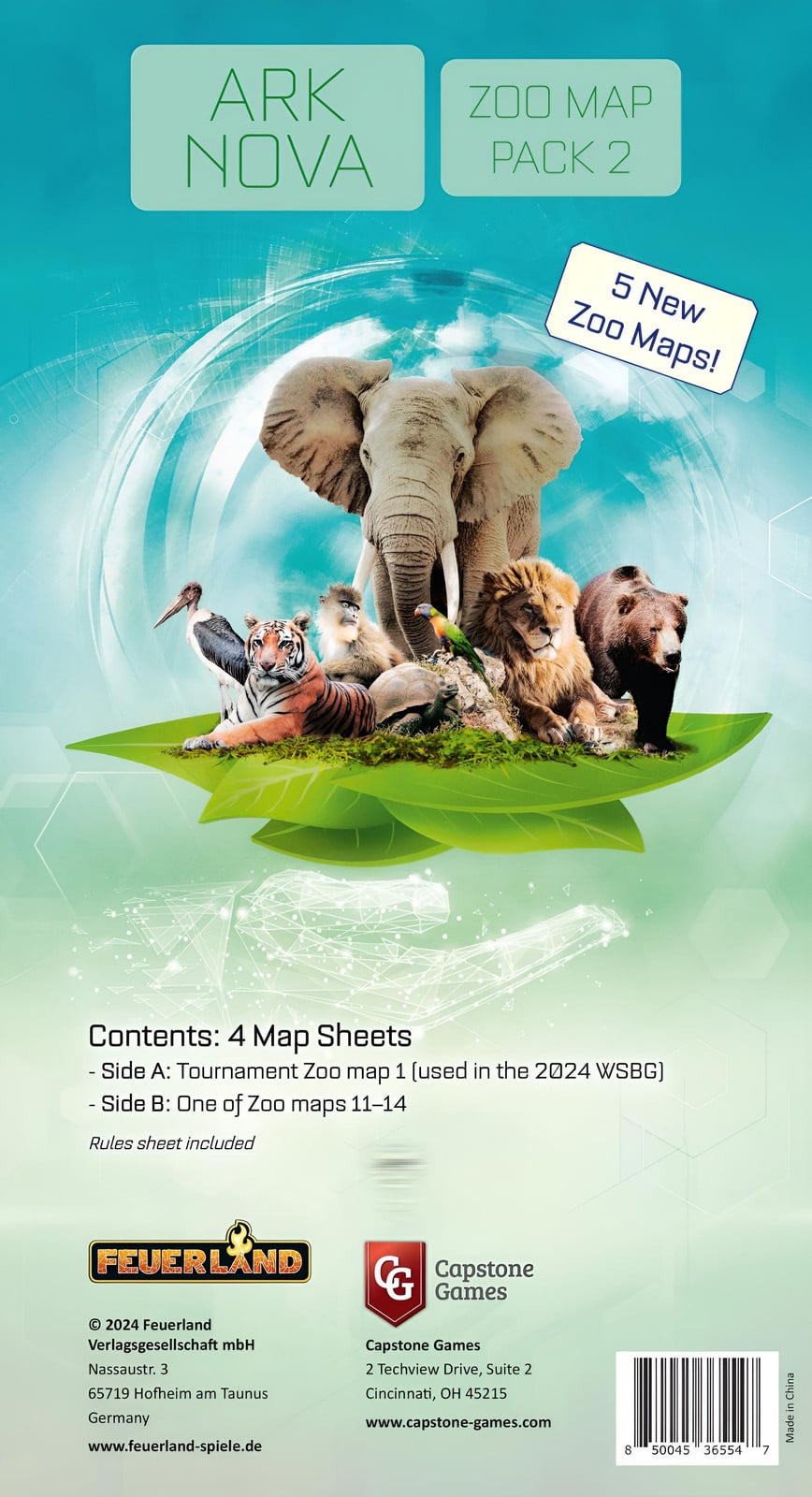 Capstone Games Ark Nova Zoo Map Pack 2 - Uitbreidingsset voor kaartenspel