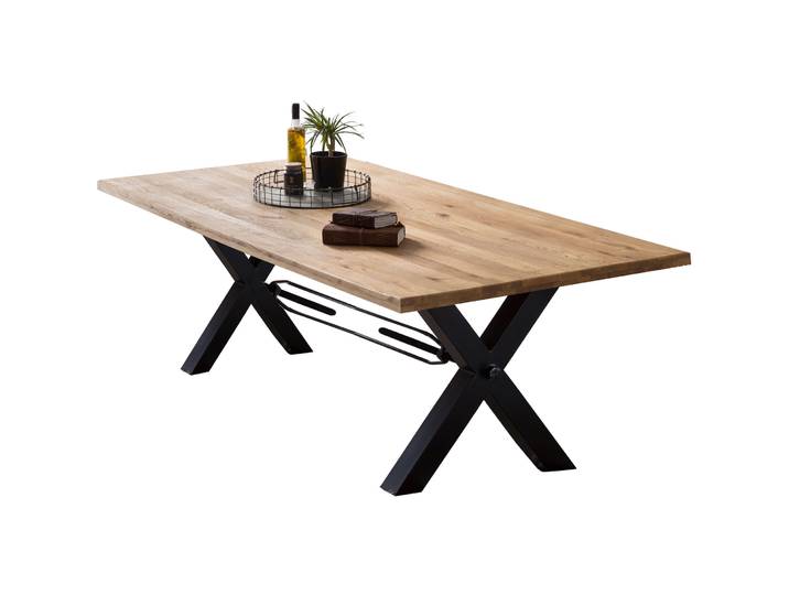 Tisch Platta Wildeiche natur Massivholz B 180 T 100 cm - Tisch