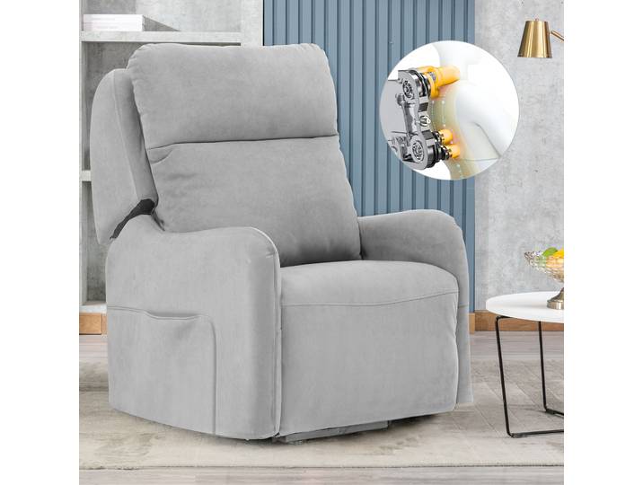 COMHOMA Fauteuil de relaxation électrique Fauteuil de massage avec relevage électrique, avec fonction de massage SL, fauteuil TV inclinable avec télécommande avec port USB pour personnes âgées,