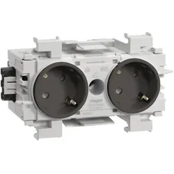 Hager, Steckdose, TEH GS20119011 Steckdose 2-fach 45° Wago frontrasten gs