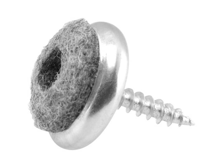 Möbelgleiter FLEX silber Nadelfilz, Metall B 18 T 18 mm