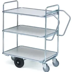 Etagenwagen Serie 200, max. 300 kg mit 3 Etagen für schwere Lasten, Maße: 1130x620x1110 mm