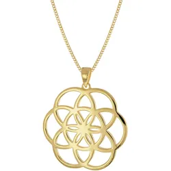 trendor 15923 Damen Kette mit Anhänger Mandala 925 Silber Vergoldet, 40 cm