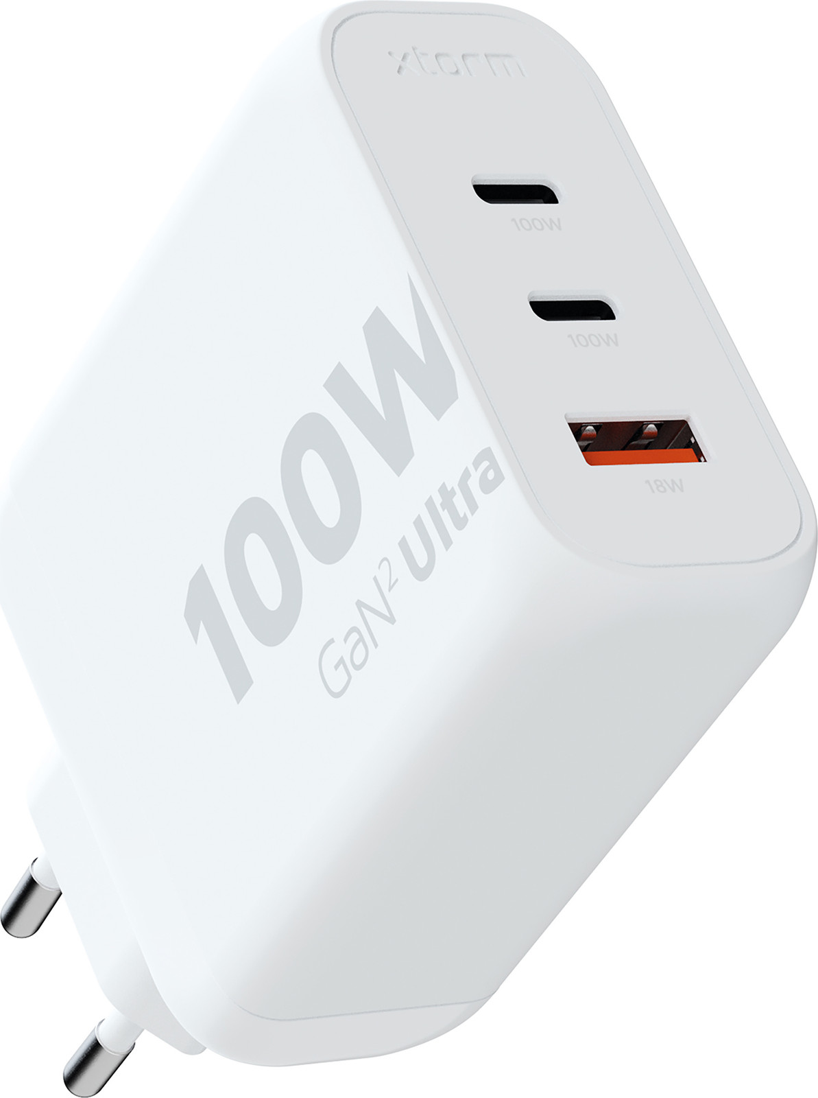 Xtorm GAN2 Ultra 100W Oplader - 3-Poorten USB-C en USB-A Adapter - Wit