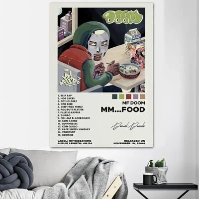 Inspire Select MF DOOM Inspired Album Cover Canvas Wall Art HD Music Poster For Room & Office Decor z7 19.69 27.56 In