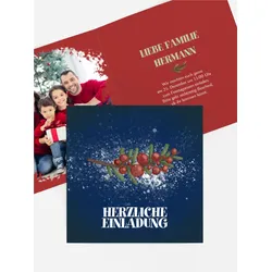 Einladungen Weihnachtskarten selbst gestalten mit Spruch und Fotos im Onlinedesigner bei Meine-Kartenmanufaktur.de