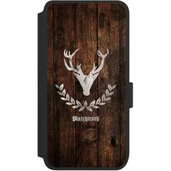 Nivocase Klapphülle für Samsung Galaxy S25 Handyhülle aus Kunst Leder NIVOflip schwarz Hirsch Holz (Samsung Galaxy S25), Smartphone Hülle, Schwarz