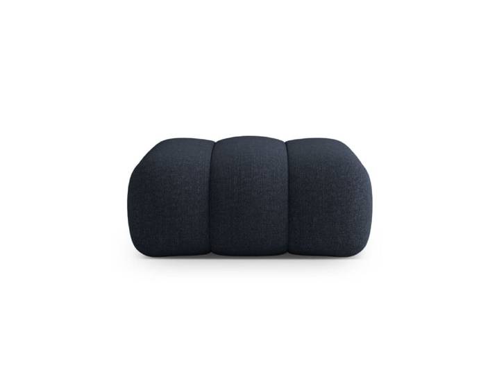Pouf en chenille bleu marine